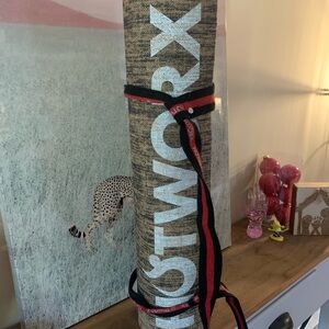 Hotworx Yoga Mat with Black and Red Strap